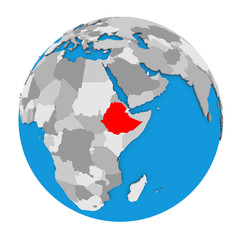 Ethiopia on globe