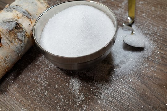 Xylitol from birch sugar - substitute white sugar - produkt used in the food industry - an alternative
