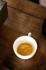 Espresso, Hot coffee cup