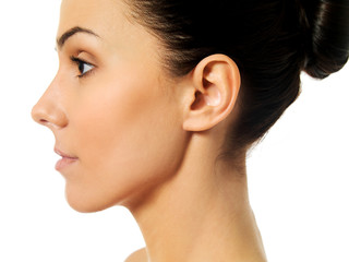 Side view of young woman face - 132687796