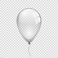 Transparent balloon on simple background, vector illustration