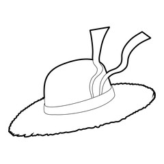 Straw hat icon, isometric 3d style