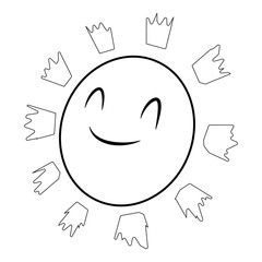 Sun icon, isometric 3d style