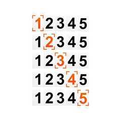 Ranking figures, numbers of rating or strength with frame, vector illustration