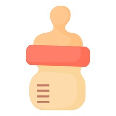 Baby milk bottle icon, cartoon style