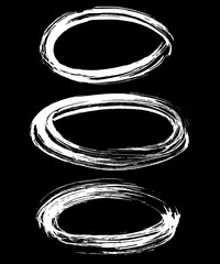 Set of round grunge vector frames. Grunge background.