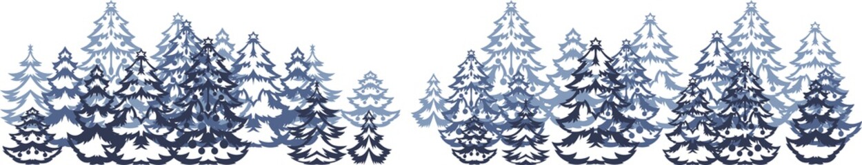 Background with stylized Christmas trees 