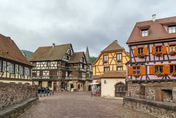 Fototapeta na wymiar Street in Kaysersberg, Alsace, France