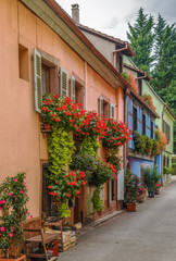 Plakat Street in Kaysersberg, Alsace, France