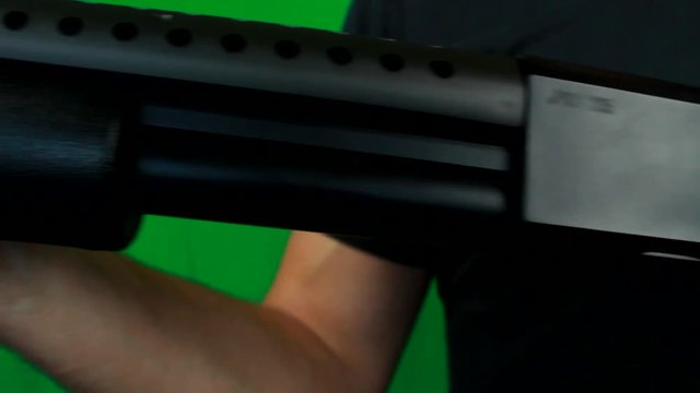 Side And Front Shotgun Reloading And Shooting Man Torse View