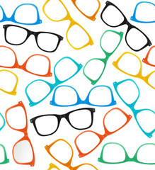 Glasses Hipster Style Background Pattern. Vector