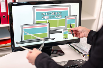 Responsive design concept on a computer monitor