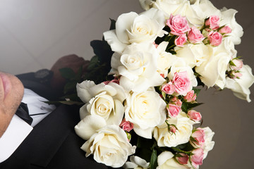 handsome stylish man in elegant black suit