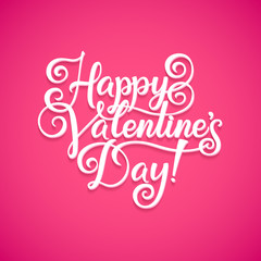 Vector Happy Valentines Day Vintage Card With Lettering