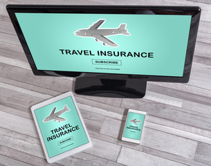 Travel insurance concept on different devices
