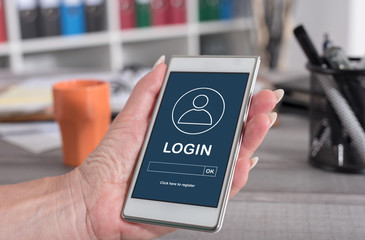 Login concept on a smartphone