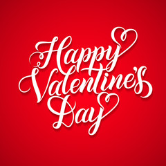 Vector Happy Valentines Day Vintage Card With Lettering