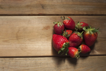 Fresh Strawberries On Wood