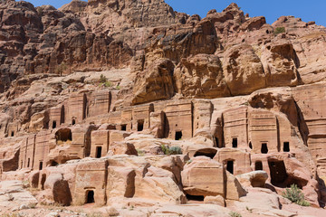 Group of caves and tombs in Petra, Jordan