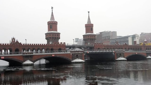  Winter in Berlin, Kreuzberg  - Oberbaumbr&uuml;cke , oberbaum bridge  
