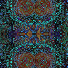 abstract old shabby dark blue green pattern