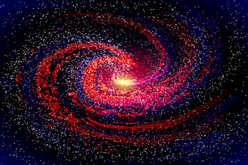 Image of galaxies, nebulae, cosmos, and effect tunnel spiral galaxy background vector illustration