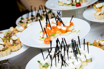 buffet table food