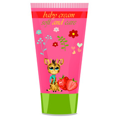 Baby cream tube with kids design