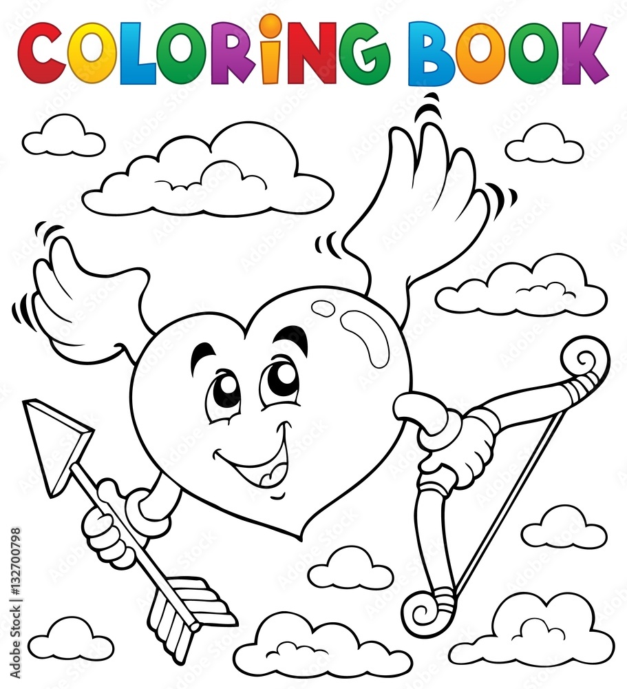 Wall mural Coloring book Valentine theme 6