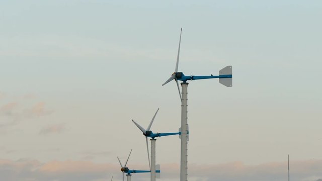 4K footage of , Wind energy turbines are one of the cleanest, renewable electric energy source.