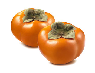 Persimmon diagonal isolated on white background