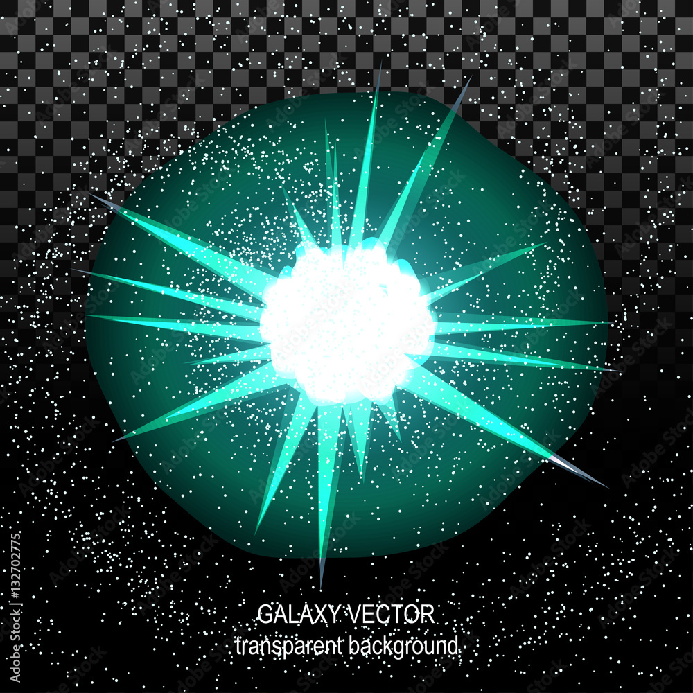 Wall mural star with rays white blue in space isolated and effect tunnel