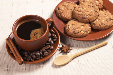 Coffee and chocolate cookies