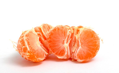 Tangerines on white background
