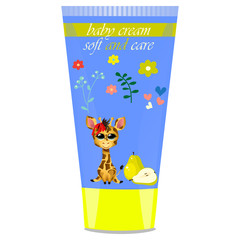 Baby cream tube with kids design