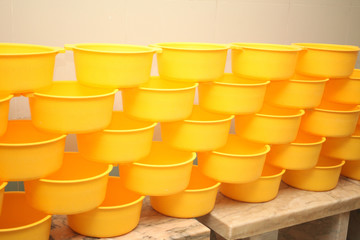 Wooden buckets for a bathhouse