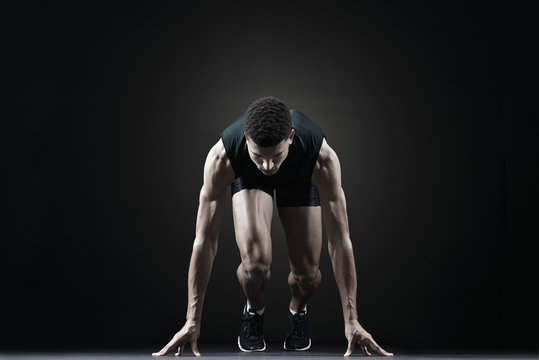 Runner at starting line