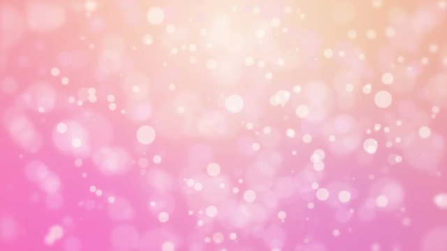 Sweet romantic pink orange gradient animated background with floating glowing bokeh lights.