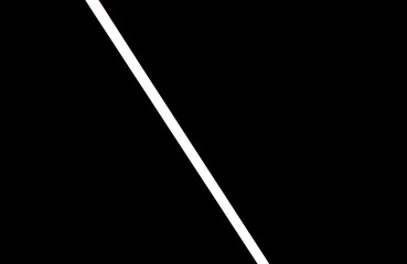 white line created by a neon light on  black background