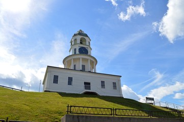 Halifax´s Clock Tower on green hill. Nova Scotia