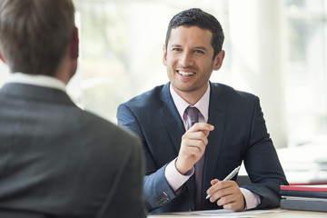 Businessman meeting with client