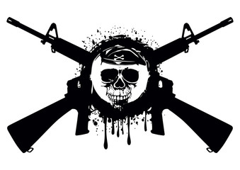 rifles and skull