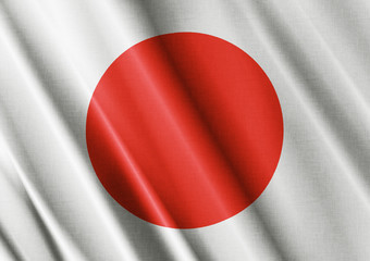 Japan waving flag close