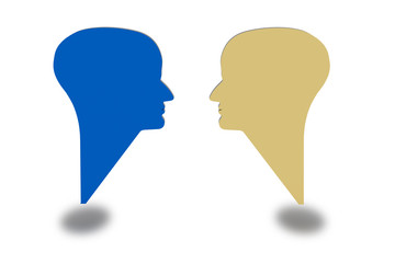 Two heads as 3D illustration