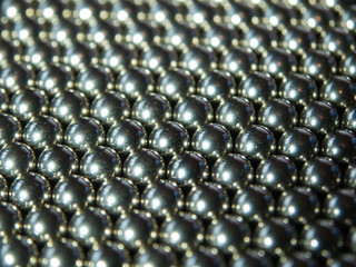 Metal Balls Lined up, in a row