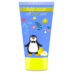 Baby cream tube with kids design