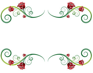 Roses ornaments for stationery Valentine's Day, invitation wedding