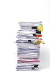 Stack of Documents isolated on white background