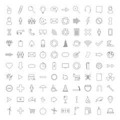 Thin Line Icons Vector Illustration