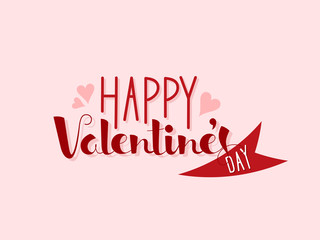 HAPPY VALENTINE’S DAY Card in handdrawn font with hearts